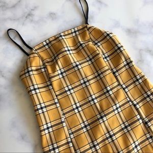 uo checkered mini slip dress
